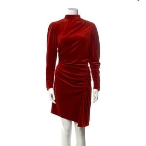 ALC mock neck mini dress size 4, red and orange, long sleeve above knees